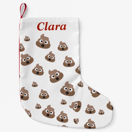 Cute Poop Emoji Pattern Kleine Kerstsok (Voorkant)