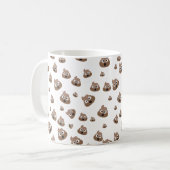 Cute Poop Emoji Pattern Koffiemok (Voorkant links)