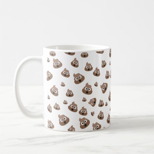 Cute Poop Emoji Pattern Koffiemok (Links)