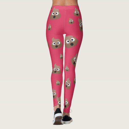 Cute Poop Emoji Pattern Leggings (Achterkant)