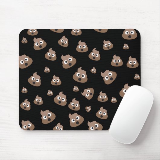 Cute Poop Emoji Pattern Muismat (Met muis)