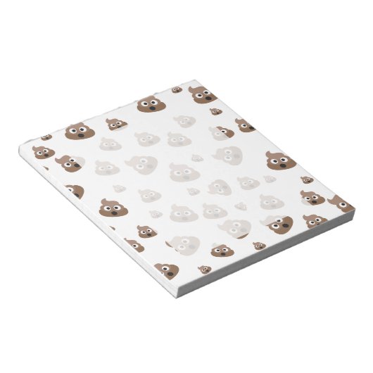 Cute Poop Emoji Pattern Notitieblok (Schuin)