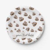 Cute Poop Emoji Pattern Papieren Bordje (Voorkant)