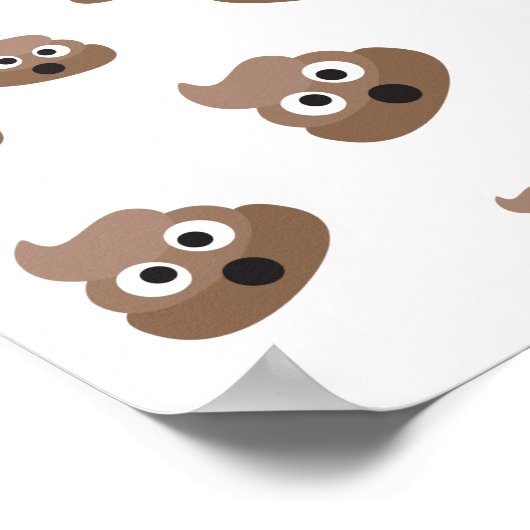 Cute Poop Emoji Pattern Poster (Hoek)