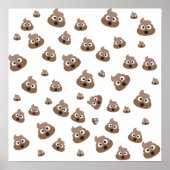 Cute Poop Emoji Pattern Poster (Voorkant)