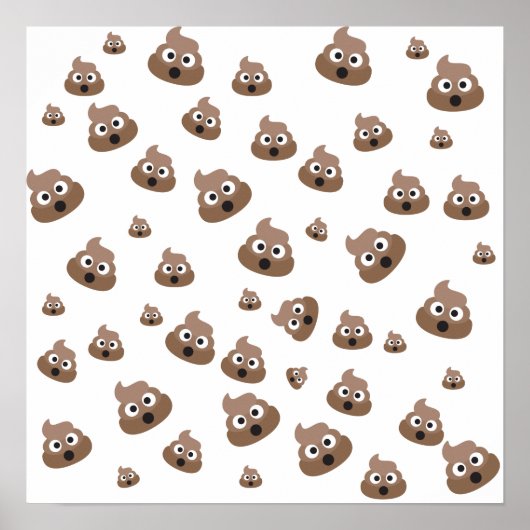 Cute Poop Emoji Pattern Poster (Voorkant)