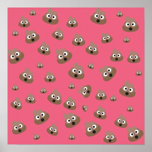 Cute Poop Emoji Pattern Poster (Voorkant)