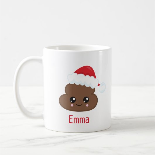 Cute Poop Emoji Persoonlijke kerstMok Koffiemok (Links)