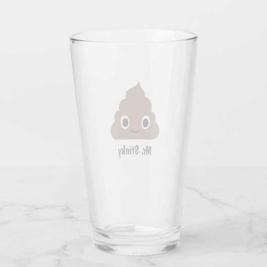 Cute Poop Emoji Specialized Happy Pile of Crap Glas (Achterkant)