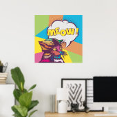 Cute Pop Art Cat Poster (Thuiskantoor)