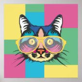 Cute Pop Art Cat Poster (Voorkant)