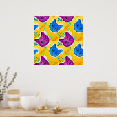 Cute Pop Art Cat Poster (Keuken)