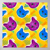 Cute Pop Art Cat Poster (Voorkant)