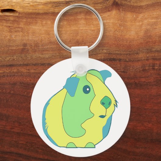 Cute Pop Art Guinea Pig Sleutelhanger (Voorkant)