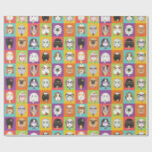 Cute Pop-Art Guinea Pig Wrapping Paper Cadeaupapier (Vlak)