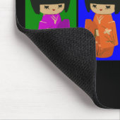 Cute Pop Art Kokeshi Dolls Muismat (Hoek)