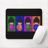 Cute Pop Art Kokeshi Dolls Muismat (Met muis)