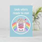 Cute Popcorn Baby Shower-uitvindingen Kaart (Staand voorkant)