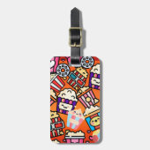 Cute Popcorn Bagagelabel (Voorkant verticaal)