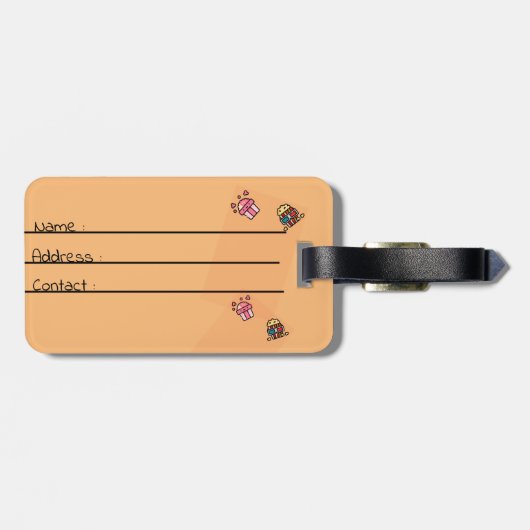 Cute Popcorn Bagagelabel (Achterkant horizontaal)