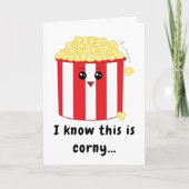Cute Popcorn Birthday Kaart (Voorkant)