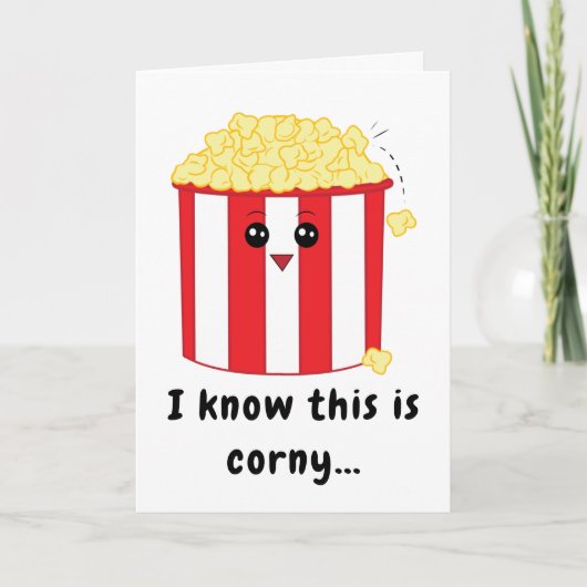 Cute Popcorn Birthday Kaart (Voorkant)