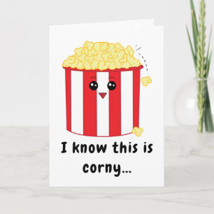 Cute Popcorn Birthday Kaart