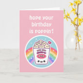 Cute Popcorn Birthday Kaart (Gele Bloem)