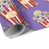 Cute Popcorn Sheep Fun Movie Cadeaupapier (Rol Hoek)