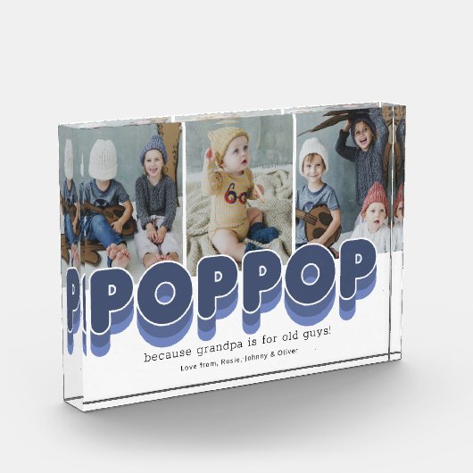 Cute Poppop Grandfather Photo Block Fotoblokken (Links)