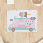 Cute Popsice Cream Truck Birthday Party Kaart