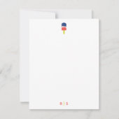 Cute Popsicle Coral Blue Personalized Monogram Notitiekaartje (Voorkant)