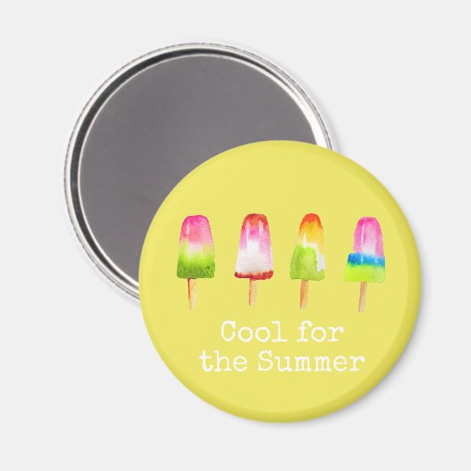Cute popsicle ice-block Summer waterverf Magneet (Voorkant / Achterkant)