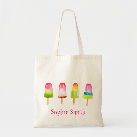 Cute popsicle ice-block Summer waterverf Tote Bag (Voorkant)