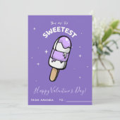 Cute Popsicle Ice-Cream Kinder Class Valentijnsdag Feestdagenkaart (Staand voorkant)