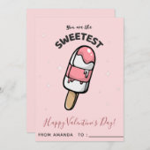 Cute Popsicle Ice-Cream Kinder Class Valentijnsdag Feestdagenkaart (Voorkant / Achterkant)