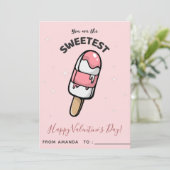 Cute Popsicle Ice-Cream Kinder Class Valentijnsdag Feestdagenkaart (Staand voorkant)