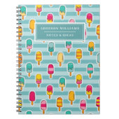 Cute Popsicle Summer Pattern Name Custom Notitieboek (Voorkant)