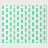 Cute Popsicles Pattern Green/Turquoise Ombre Cadeaupapier (Vlak)