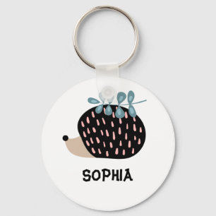 Cute Porcupine Custom Name Sleutelhanger