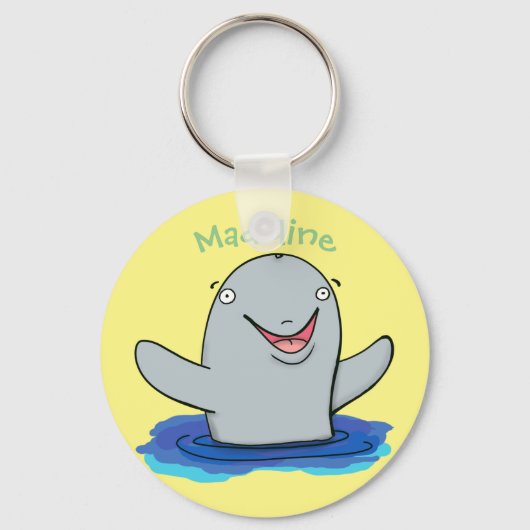 Cute porpoise happy cartoon sleutelhanger (Voorkant)