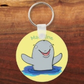 Cute porpoise happy cartoon sleutelhanger (Voorkant)