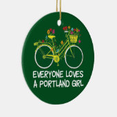 Cute Portland Girl Keramisch Ornament (Rechts)