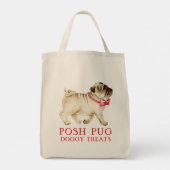 Cute posh whimsy in Red bow stropdas dog waterverf Tote Bag (Achterkant)