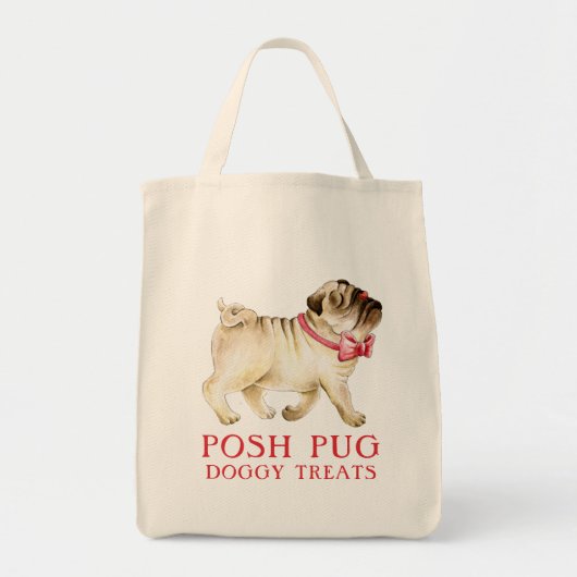 Cute posh whimsy in Red bow stropdas dog waterverf Tote Bag (Voorkant)