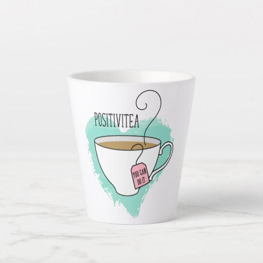 Cute Positivitea Gift for Afstuderen, New Job Latte Mok (Voorkant)
