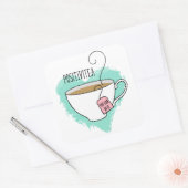 Cute Positivitea Gift for Afstuderen, New Job Vierkante Sticker (Envelop)