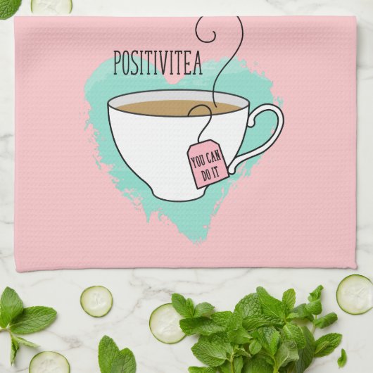 Cute Positivitea Gift for Tea Lover Theedoek (Gevouwen)
