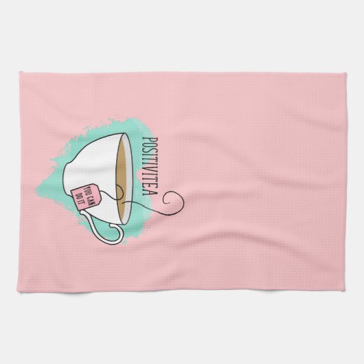 Cute Positivitea Gift for Tea Lover Theedoek (Horizontaal)