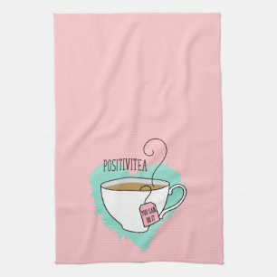 Cute Positivitea Gift for Tea Lover Theedoek